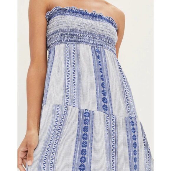 💕VERONICA BEARD💕 McKinney Strapless Cotton Maxi Dress Electric Blue Medium NWT - Picture 4 of 16